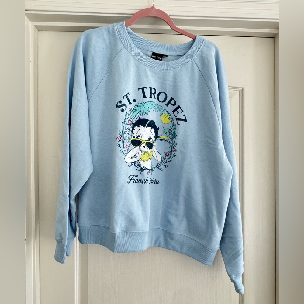 NWT Betty Boop Sz XXL St Tropez French Riviera cozy Sweatshirt
